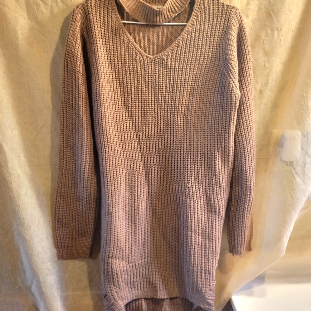 Womens Oversized Chunky Knit Sweater Ripped Sides Size M